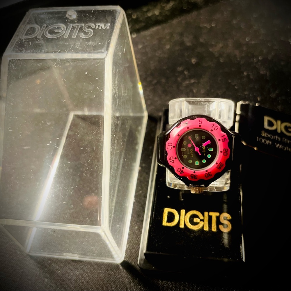 DIGITS Sports Ring Watch - 100ft. Water Resistant - Pink - One Size Fits All